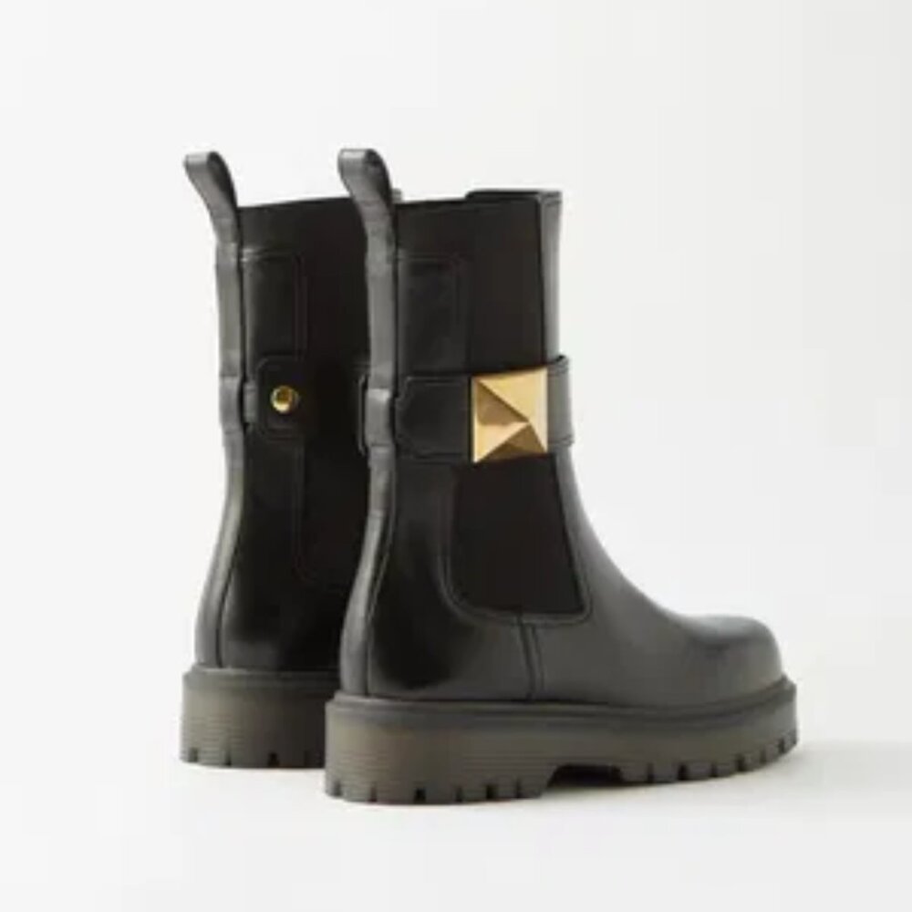 NWT Valentino Garavani Beatle 45 Ankle Boots One Stud Chunky Rubber Lug Sole - Picture 2 of 12